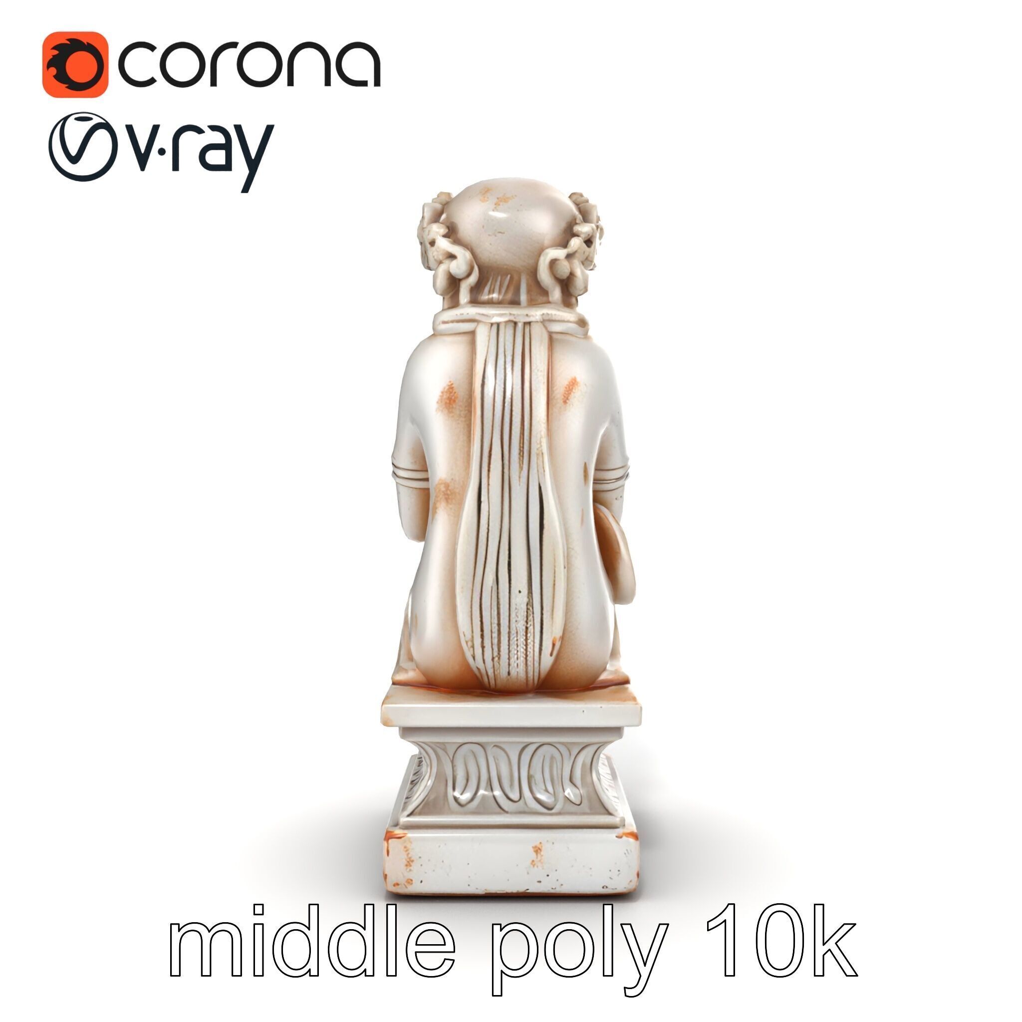 Ancient Ornate Statuette Sculpture model pack Low-poly 3D model_22