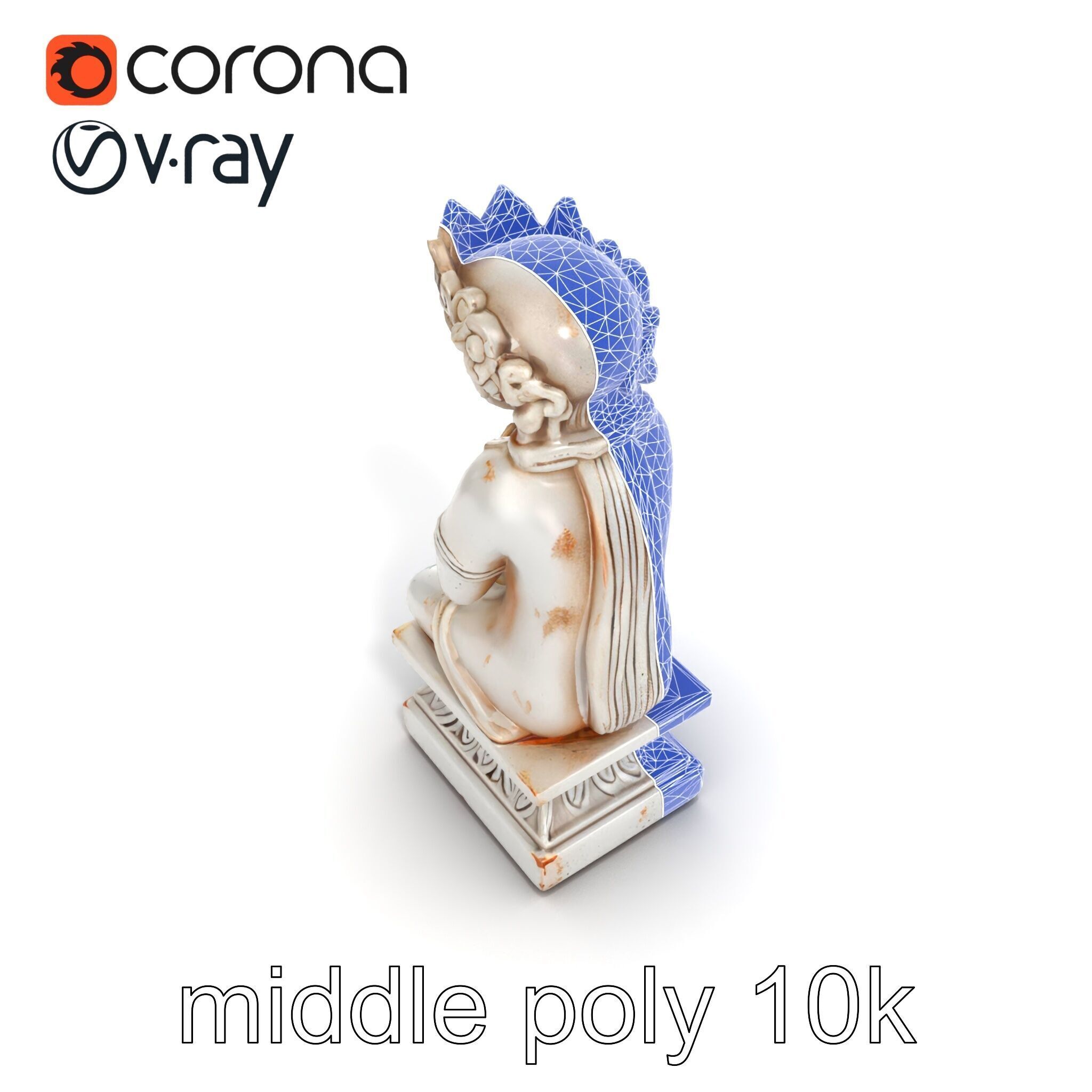 Ancient Ornate Statuette Sculpture model pack Low-poly 3D model_24