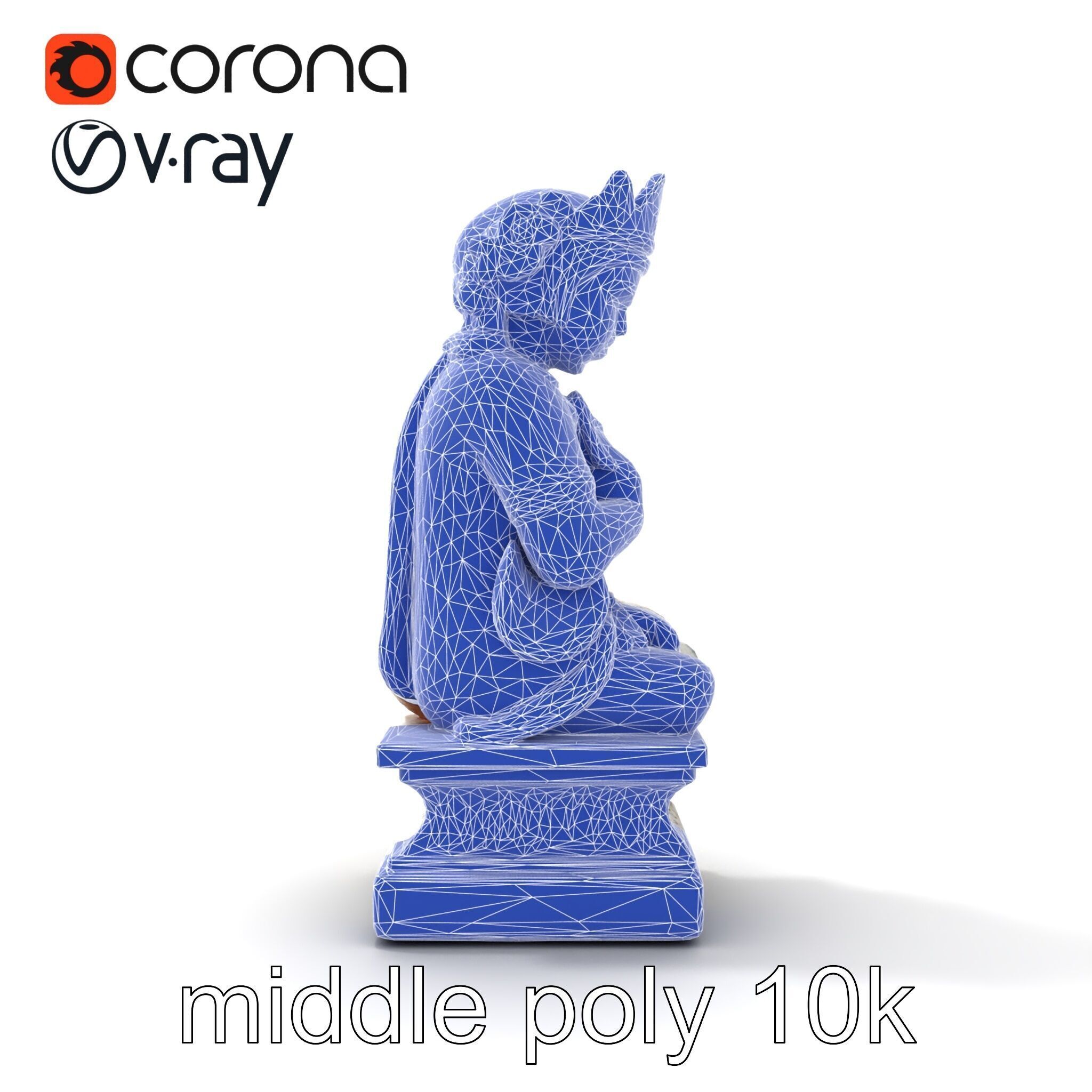 Ancient Ornate Statuette Sculpture model pack Low-poly 3D model_21