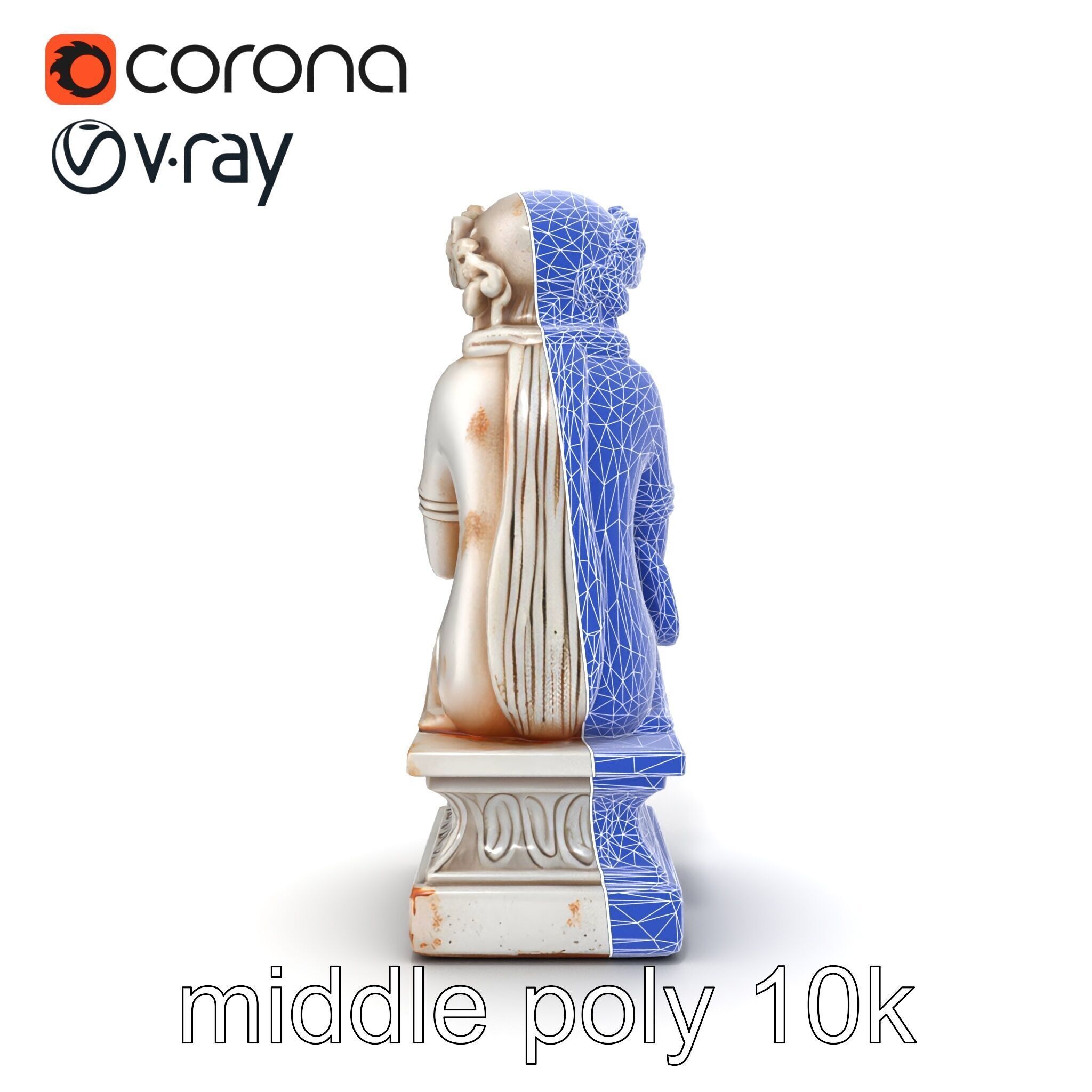 Ancient Ornate Statuette Sculpture model pack Low-poly 3D model_18