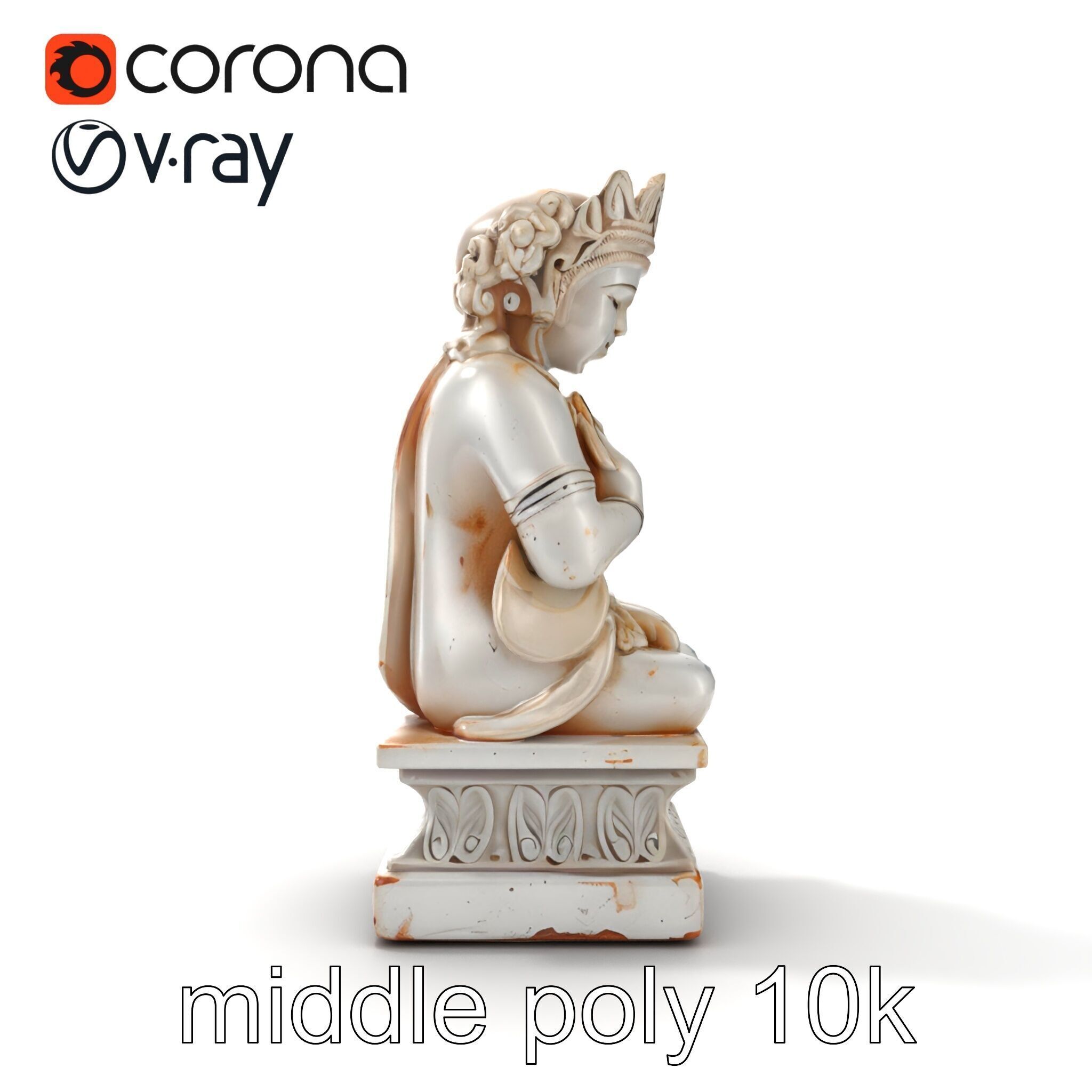 Ancient Ornate Statuette Sculpture model pack Low-poly 3D model_20