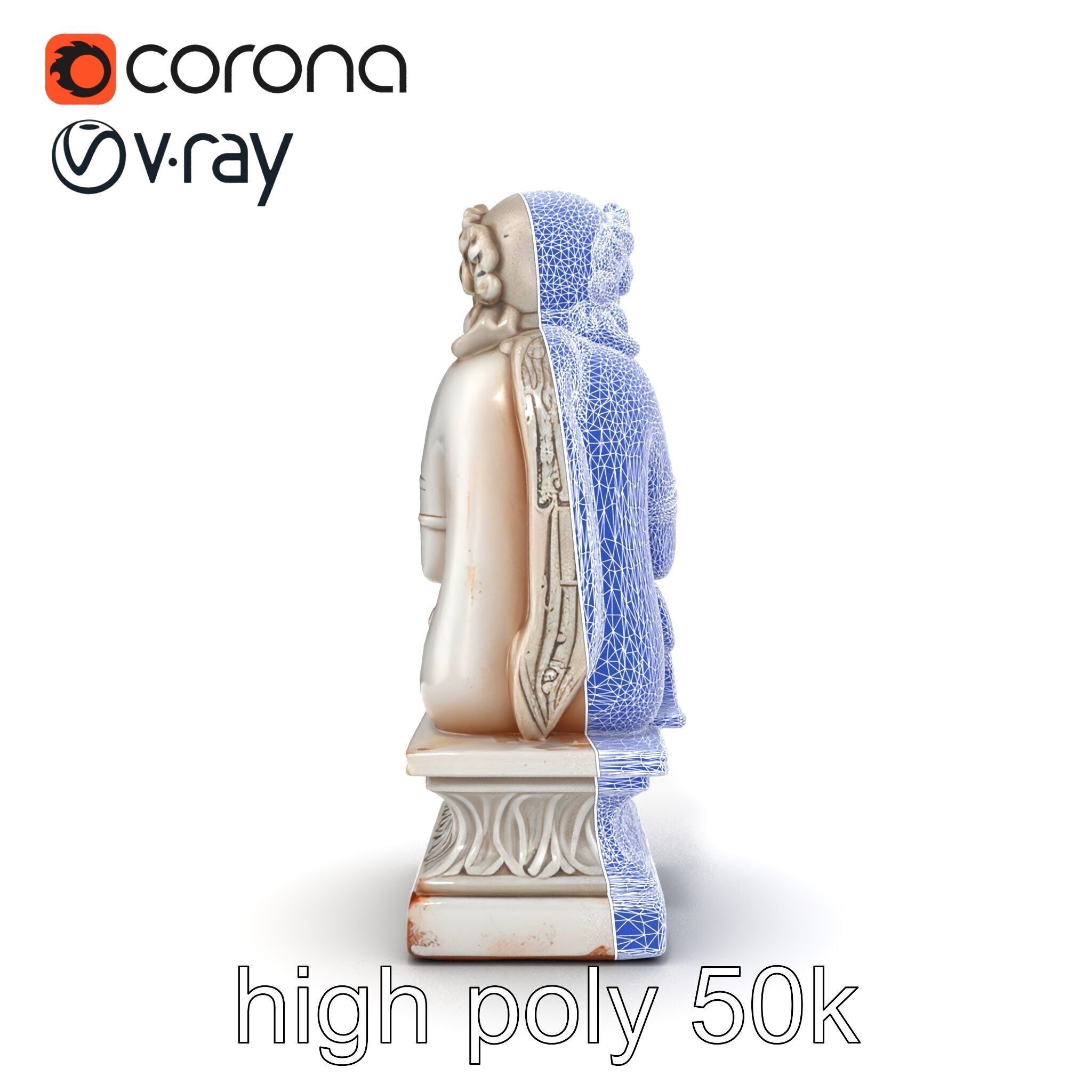 Ancient Ornate Statuette Sculpture model pack Low-poly 3D model_17