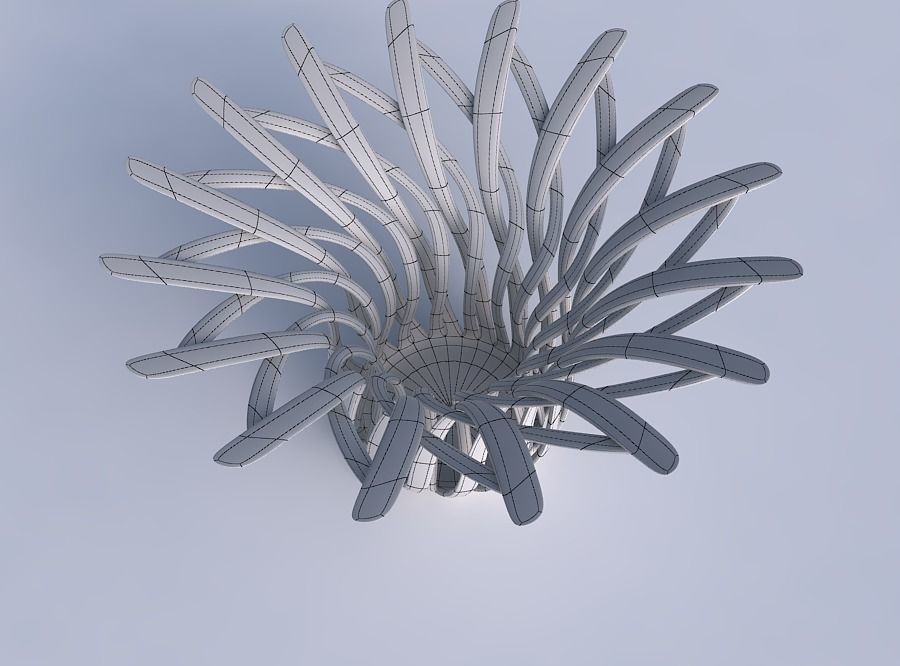 Bowl wide cylindrical with twisted sharp muscle structure wid... 3D print model_6