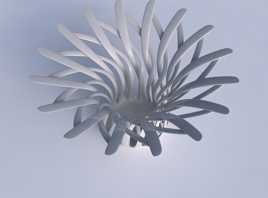 Bowl wide cylindrical with twisted sharp muscle structure wid... 3D print model_1