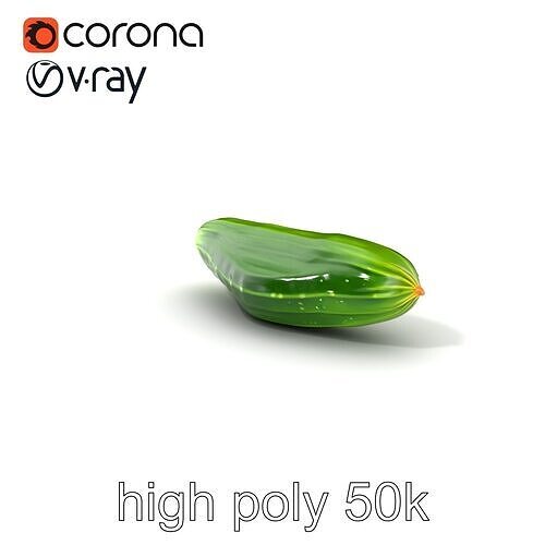 Realistic Green Cucumber model pack Low-poly 3D model 2