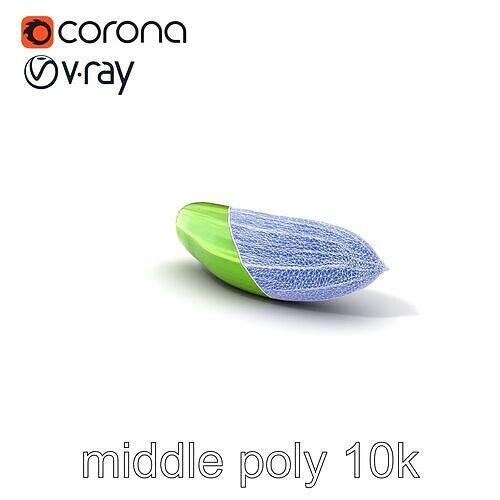 Realistic Green Cucumber model pack Low-poly 3D model 6