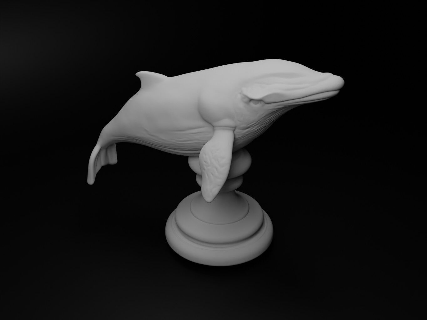 Blue Whale Animal Bust Chess 3D print model_2