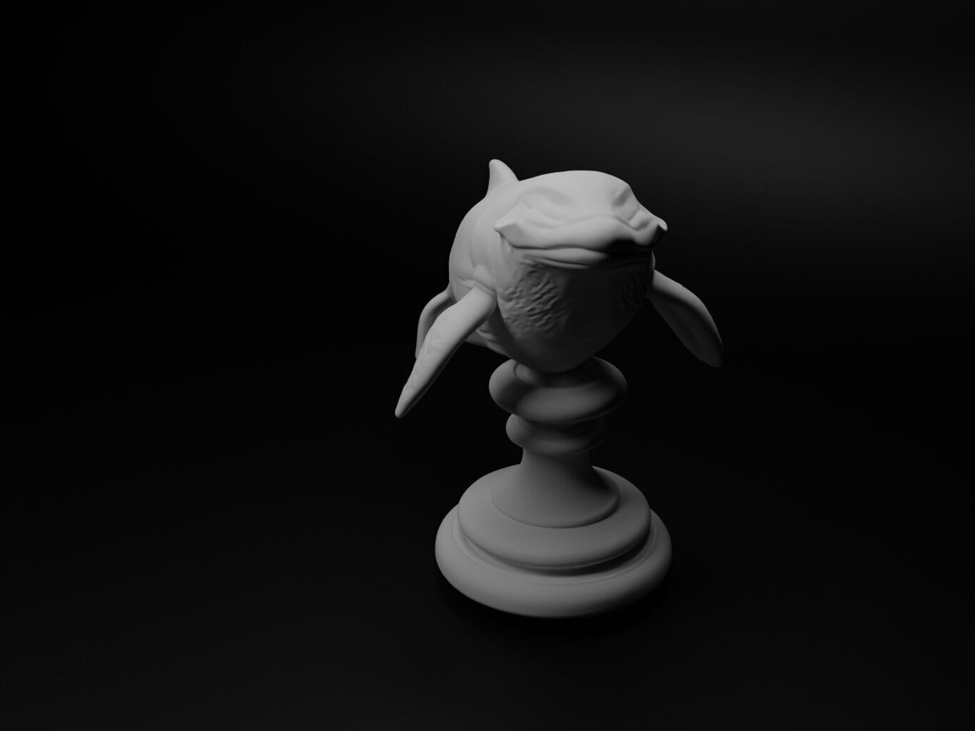 Blue Whale Animal Bust Chess 3D print model_1