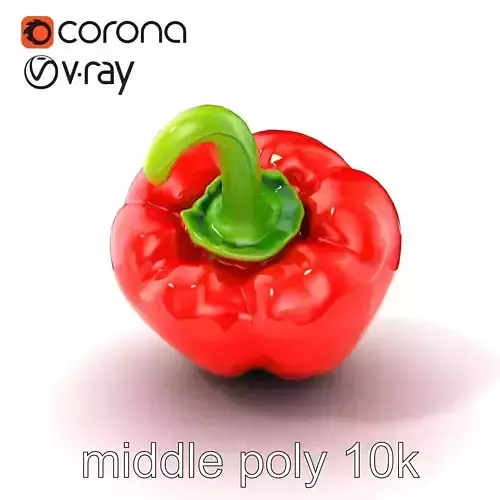 Red Bell Pepper Glossy Sculpture model pack