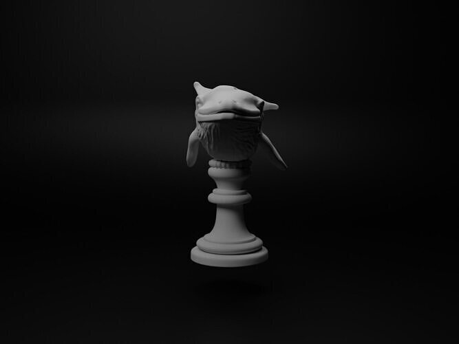Blue Whale Animal Bust Chess 3D print model