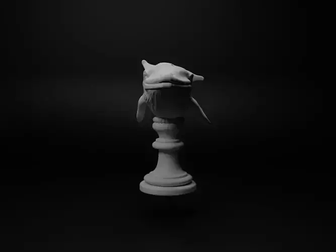 Blue Whale Animal Bust Chess