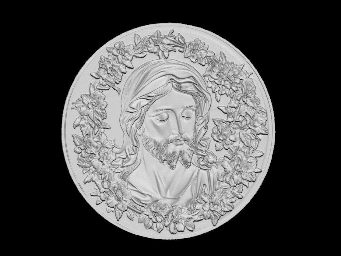 Jesus Christ in Floral Serenity 3D print model_1