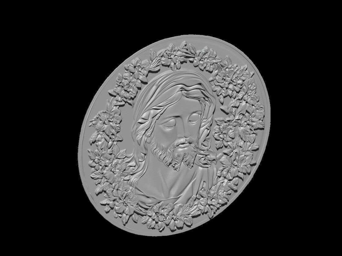 Jesus Christ in Floral Serenity 3D print model_3