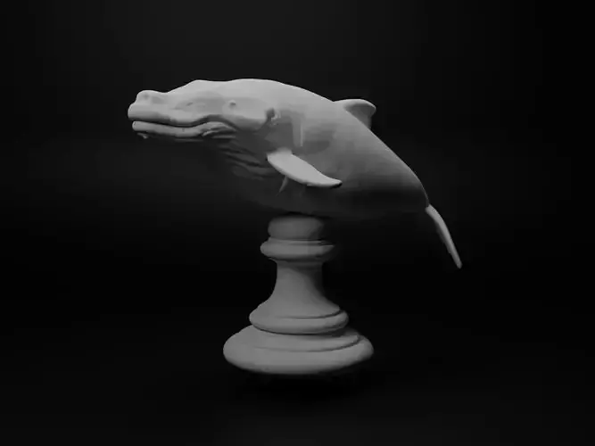 Blue Whale Animal Bust Chess