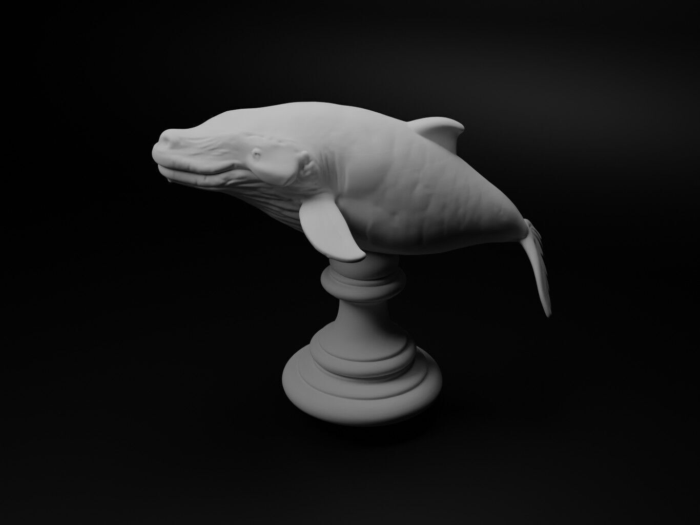 Blue Whale Animal Bust Chess 3D print model_1