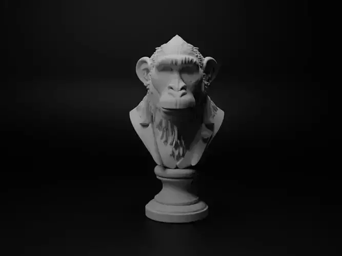 Bonobo Animal Bust Chess
