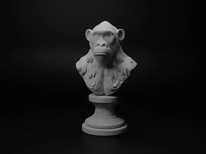 Bonobo Animal Bust Chess