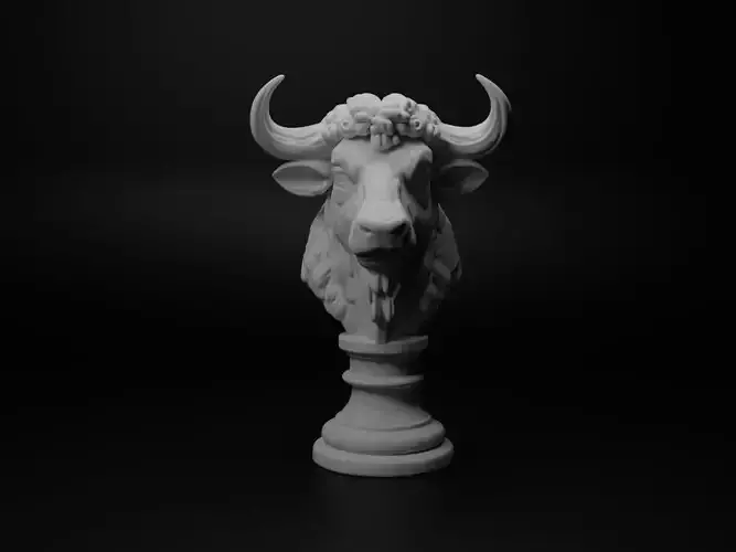Buffalo Animal Bust Chess
