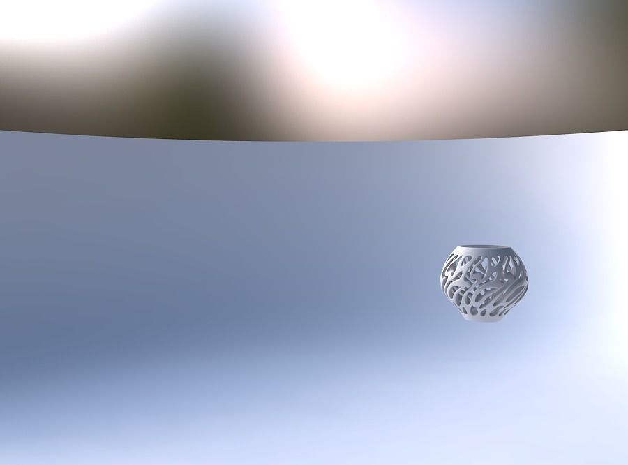 Bowl wide high with twisted smooth cuts long neck 3D print model_4