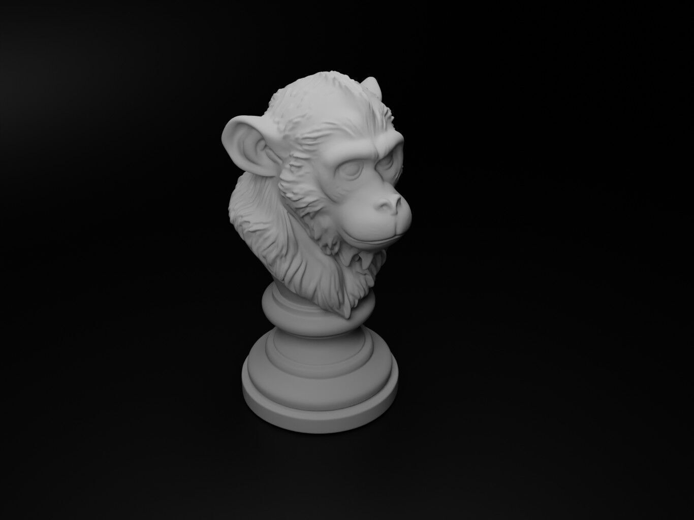 Capuchin Monkey Animal Bust Chess 3D print model_2
