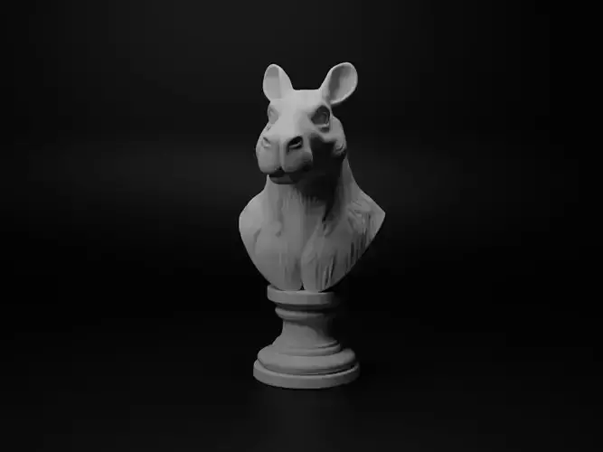Capybara Animal Bust Chess