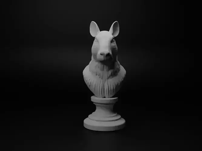 Capybara Animal Bust Chess