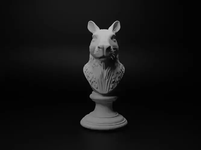 Capybara Animal Bust Chess