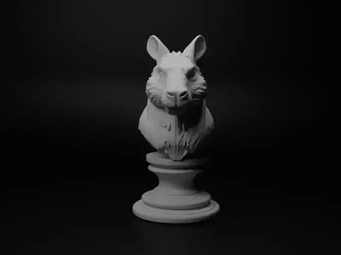 Capybara Animal Bust Chess