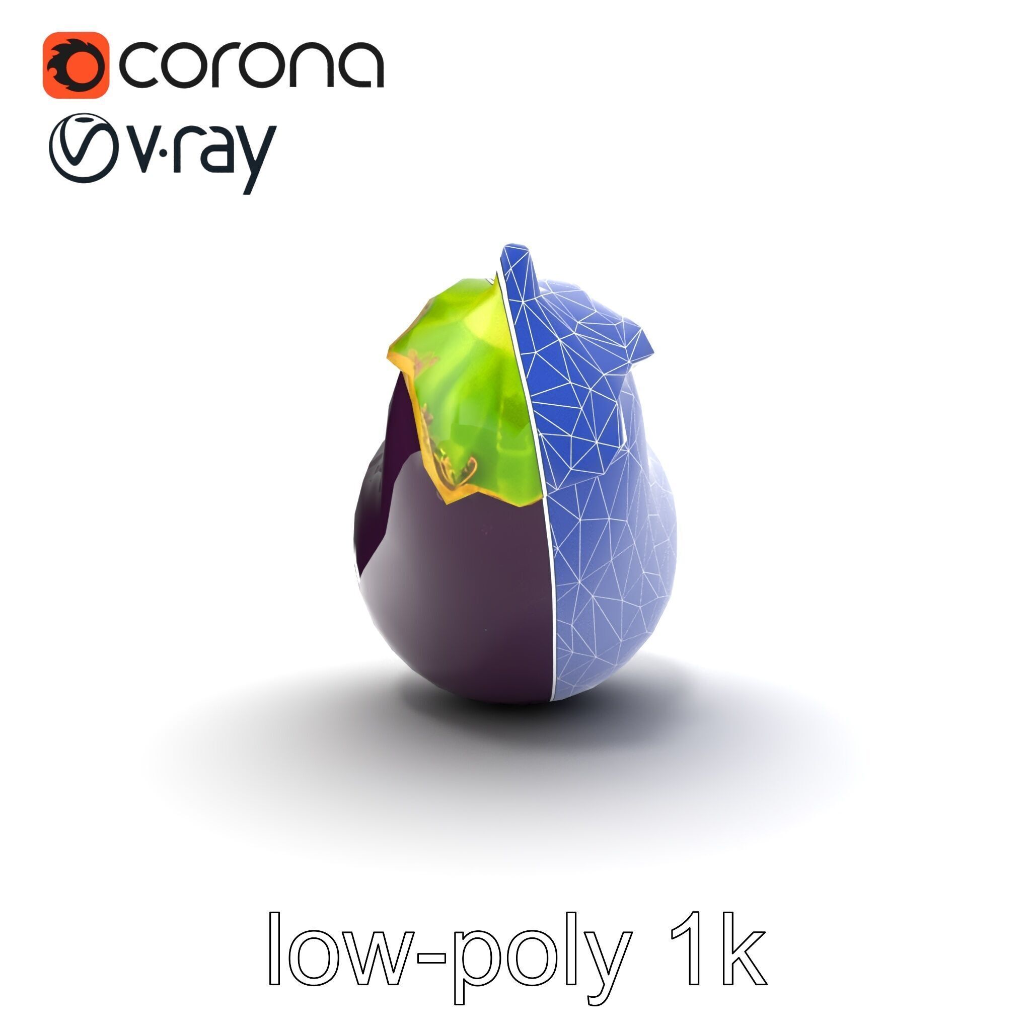 Eggplant Vegetable D HighResolution Model Pack Low-poly 3D model_18