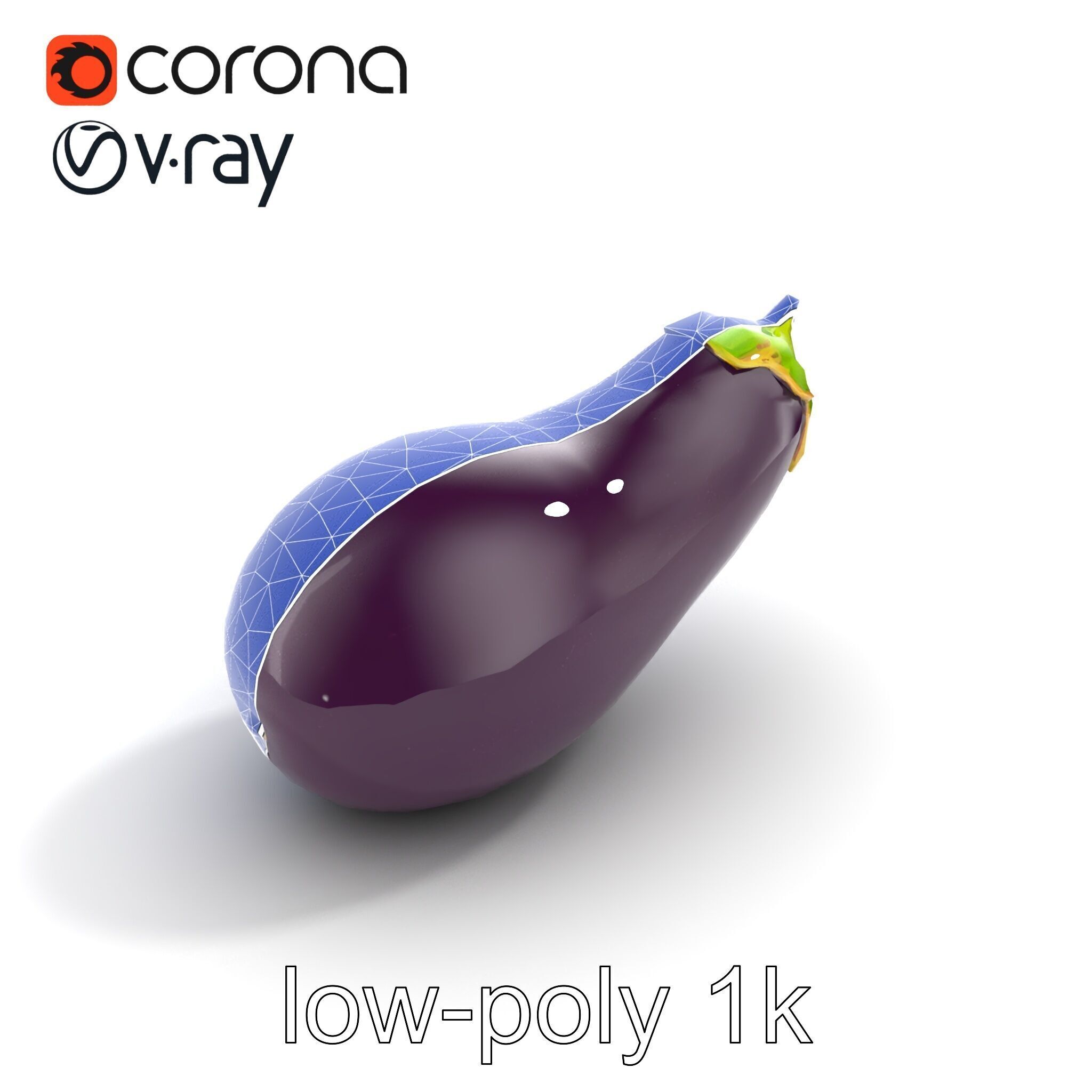 Eggplant Vegetable D HighResolution Model Pack Low-poly 3D model_11
