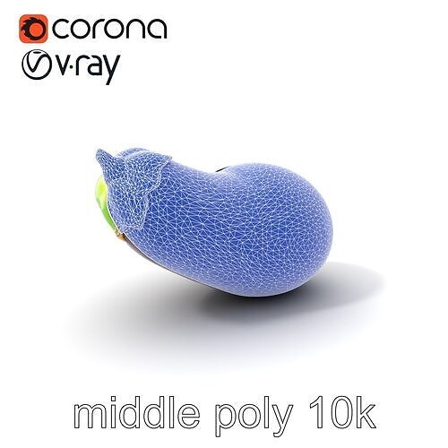 Eggplant Vegetable D HighResolution Model Pack Low-poly 3D model 6
