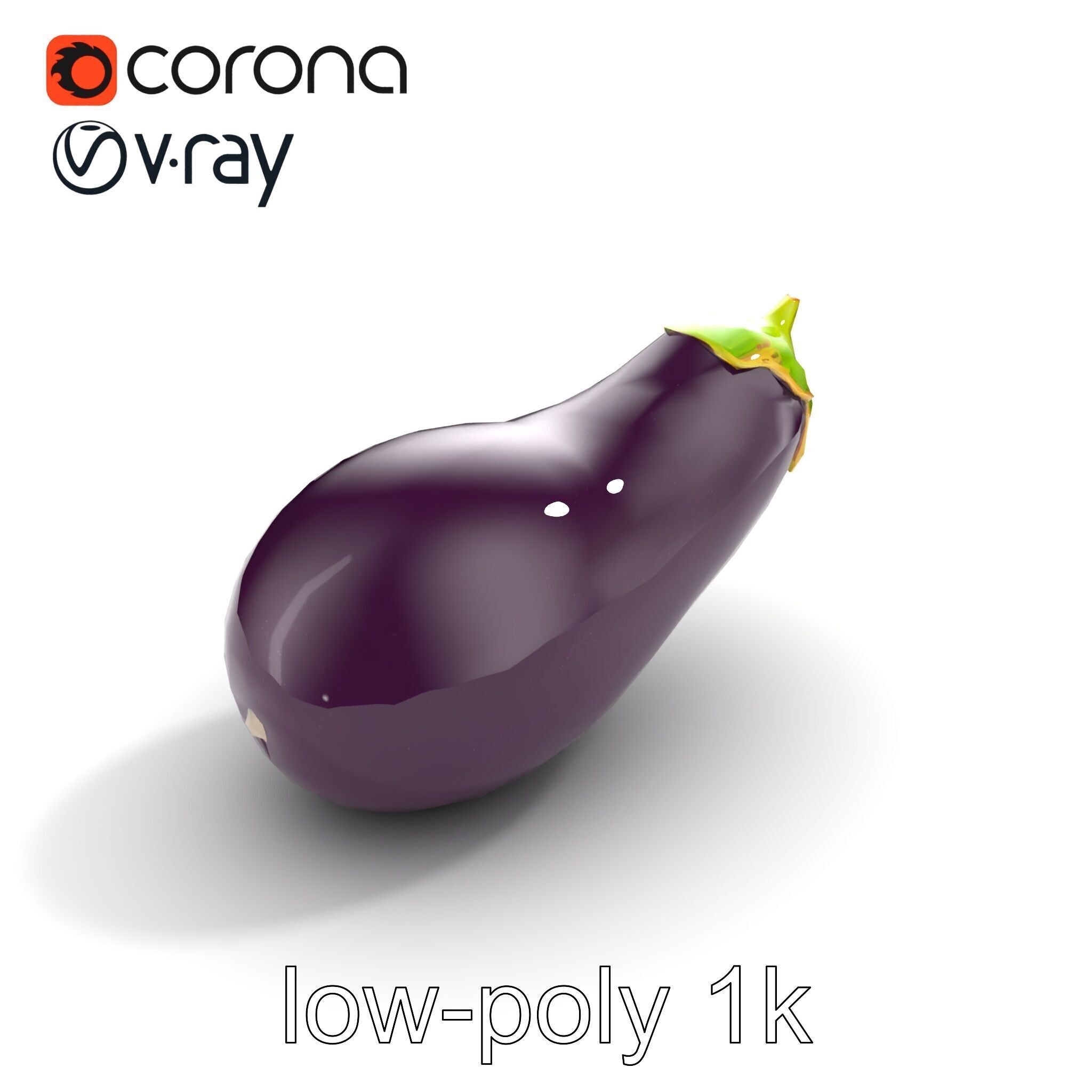 Eggplant Vegetable D HighResolution Model Pack Low-poly 3D model_9