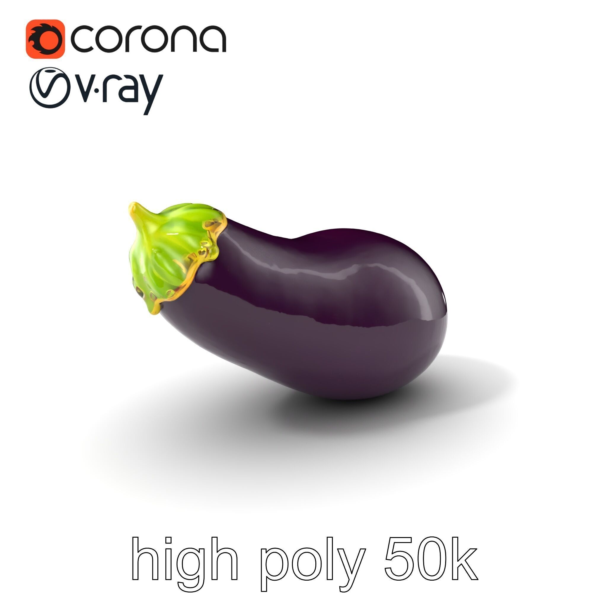 Eggplant Vegetable D HighResolution Model Pack Low-poly 3D model_2