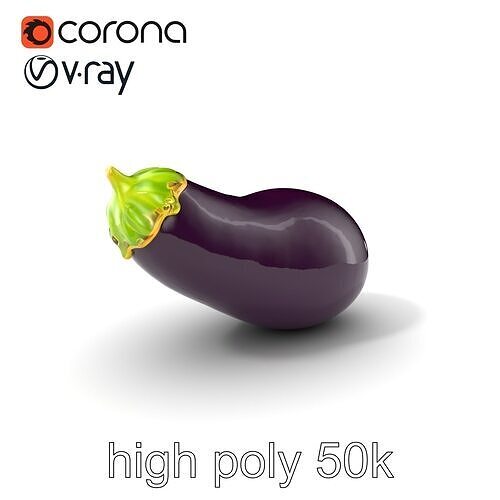 Eggplant Vegetable D HighResolution Model Pack Low-poly 3D model 2