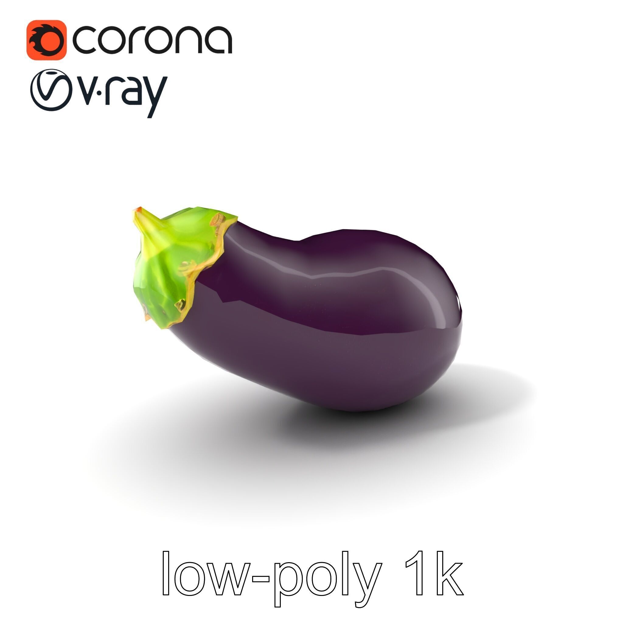 Eggplant Vegetable D HighResolution Model Pack Low-poly 3D model_5