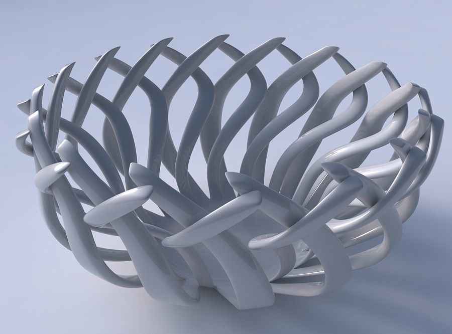 Bowl wide cylindrical with twisted sharp muscle structure squ... 3D print model_3
