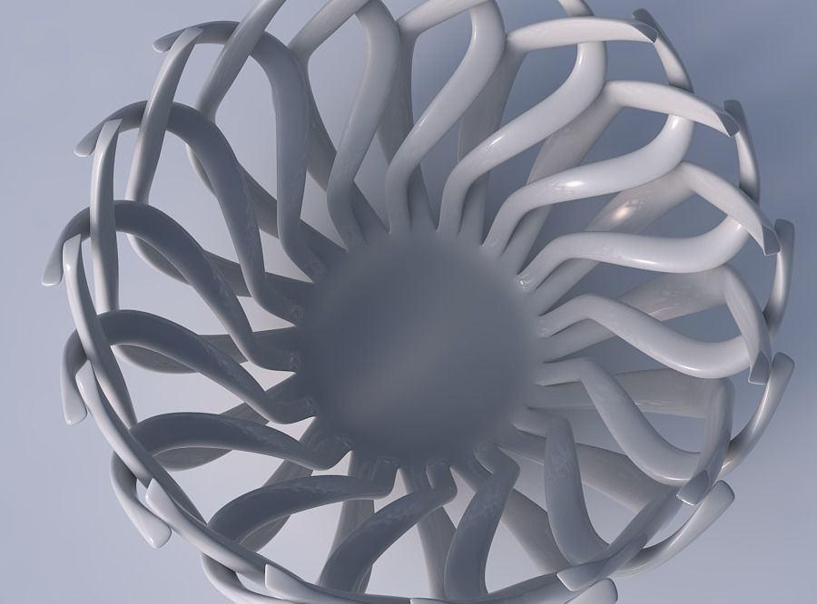 Bowl wide cylindrical with twisted sharp muscle structure squ... 3D print model_2