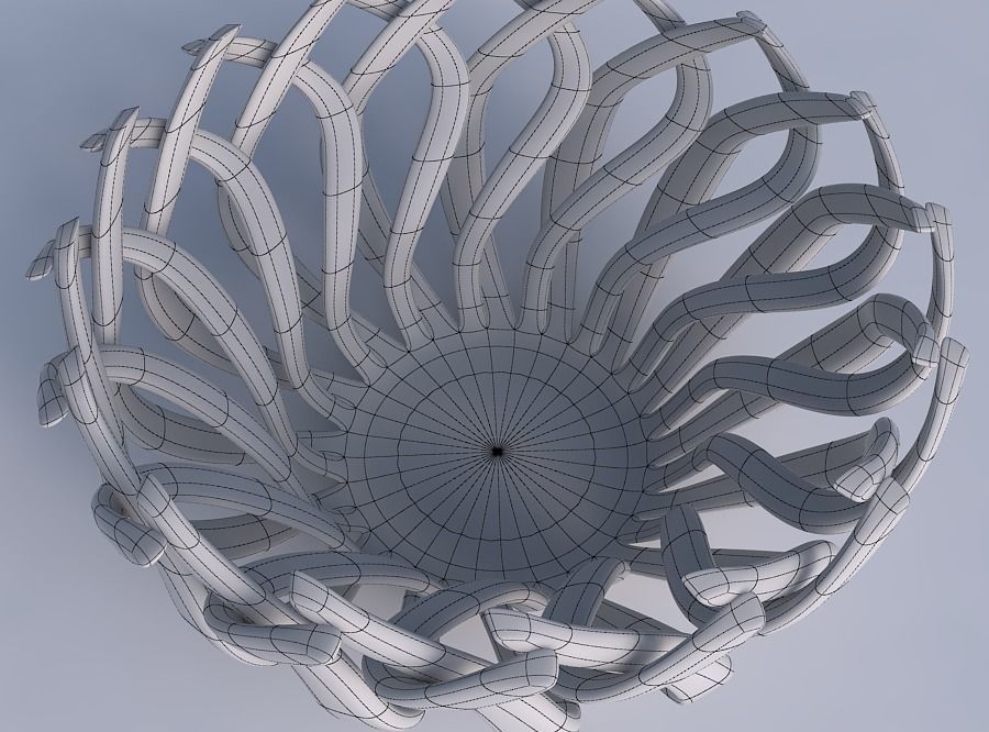 Bowl wide cylindrical with twisted sharp muscle structure squ... 3D print model_6