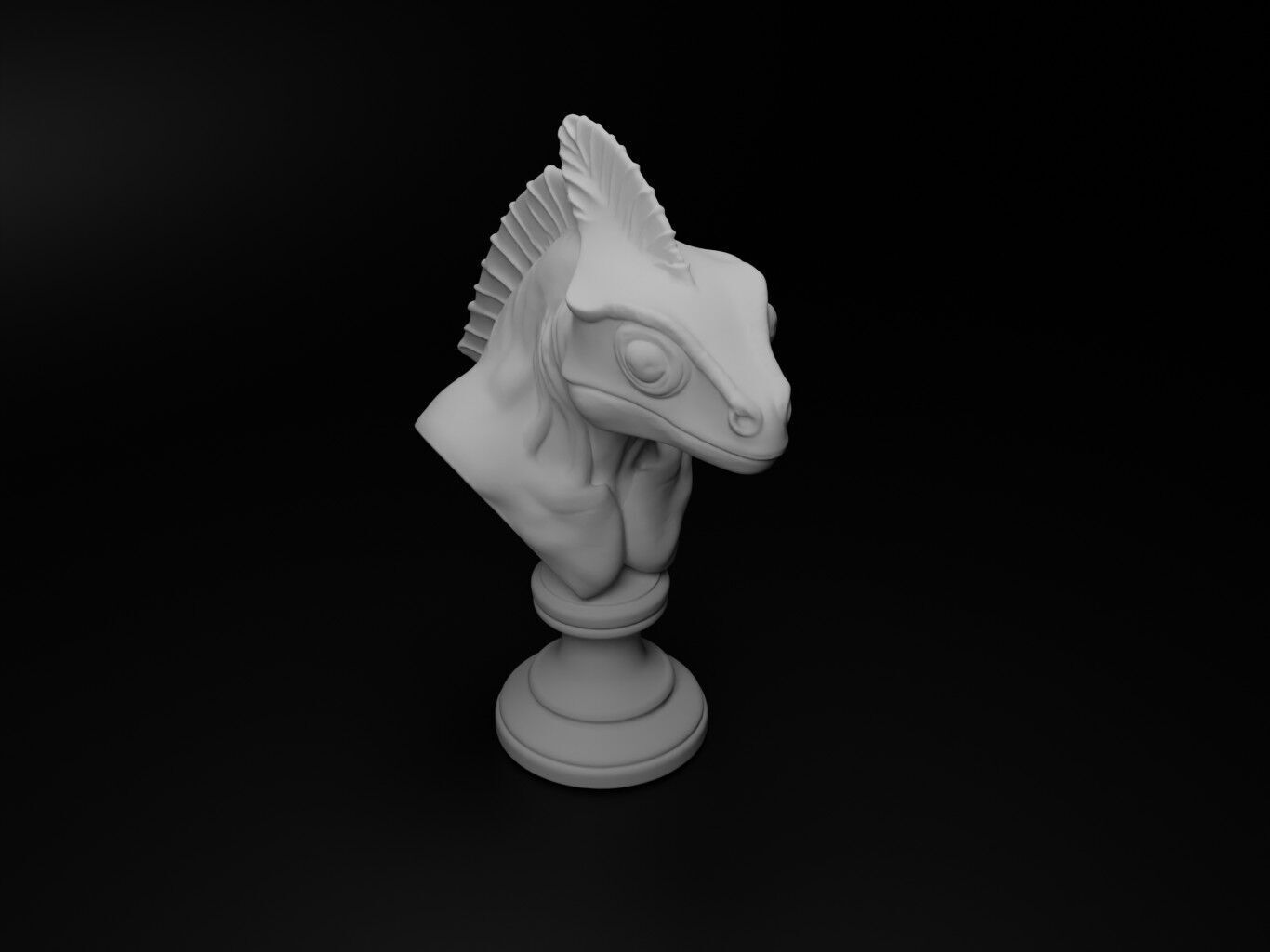 Chameleon Animal Bust Chess 3D print model_2