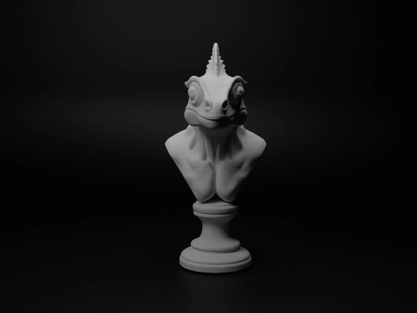 Chameleon Animal Bust Chess 3D print model_0