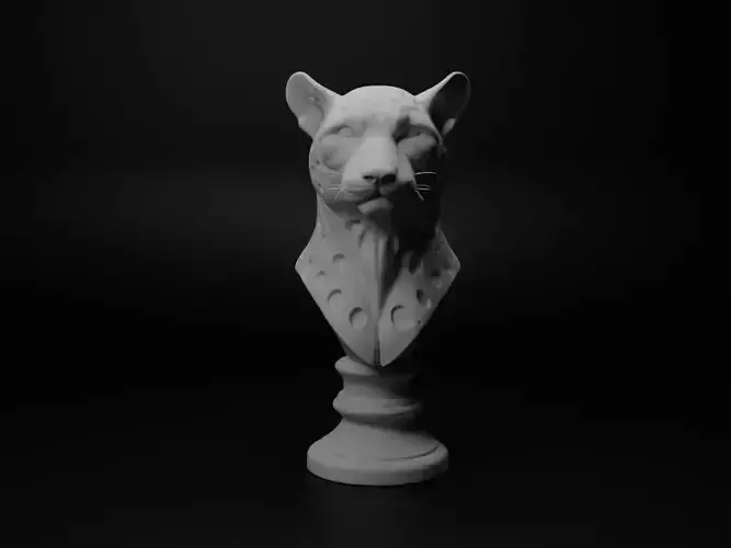 Cheetah Animal Bust Chess