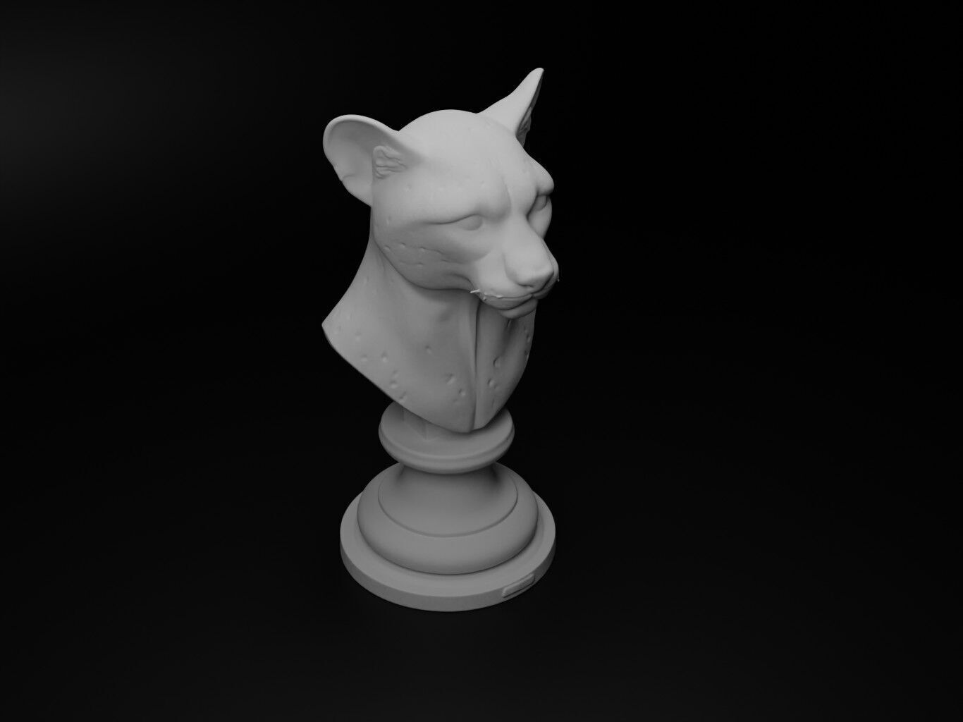 Cheetah Animal Bust Chess 3D print model_2