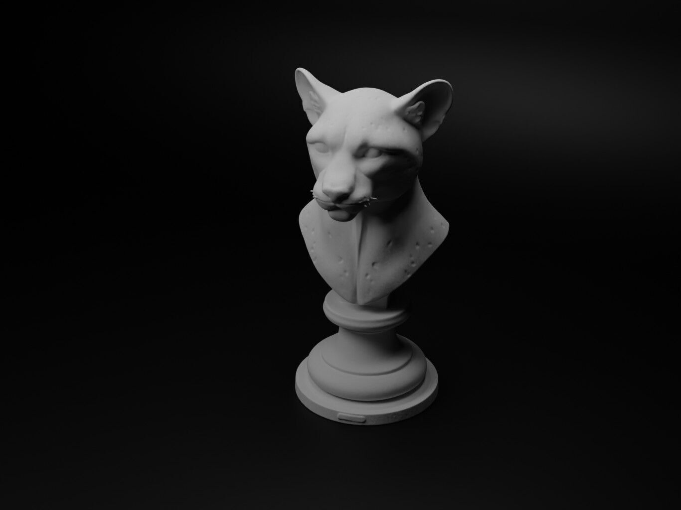 Cheetah Animal Bust Chess 3D print model_1