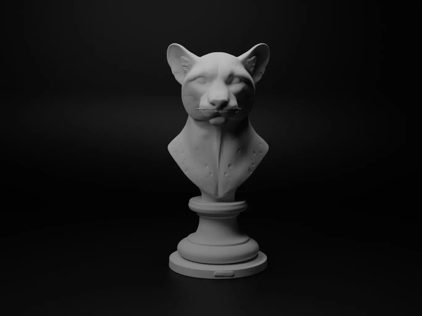 Cheetah Animal Bust Chess 3D print model_0