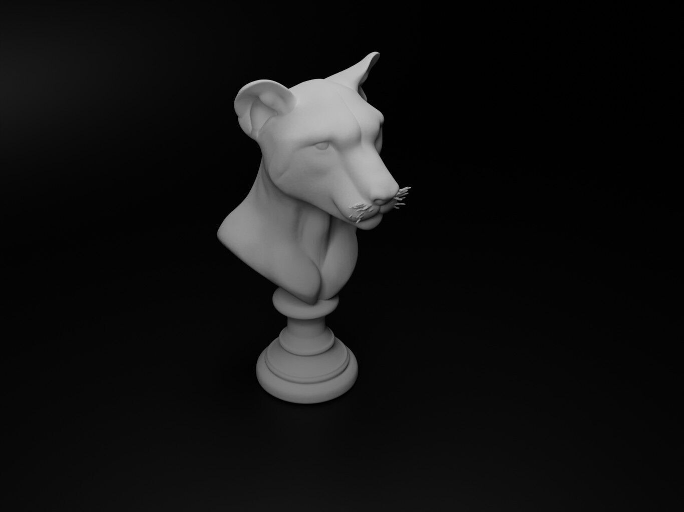 Cheetah Animal Bust Chess 3D print model_2