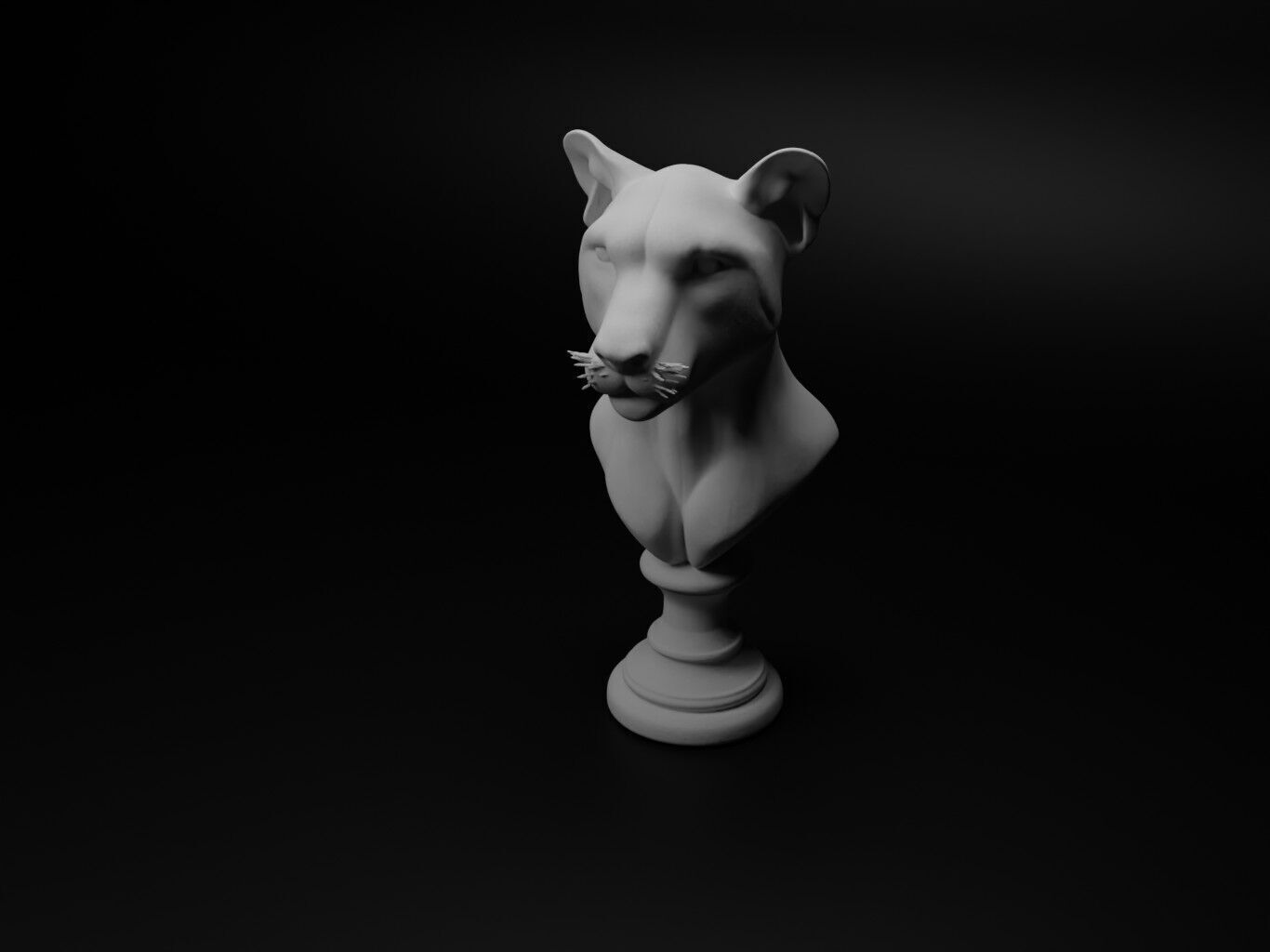 Cheetah Animal Bust Chess 3D print model_1