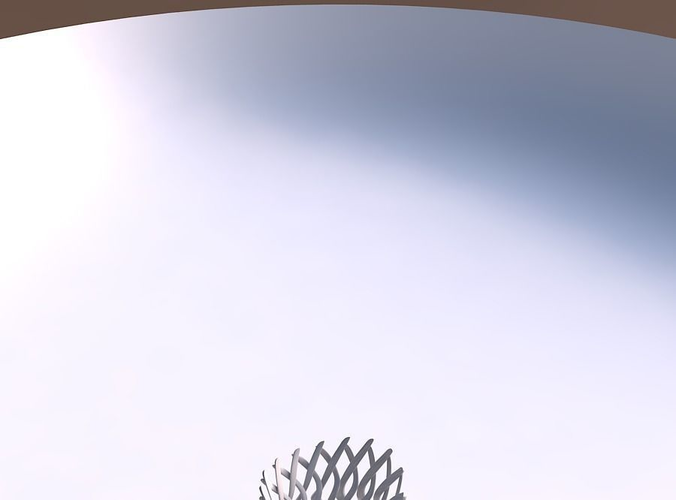 Bowl wide cylindrical with twisted sharp muscle structure streched top