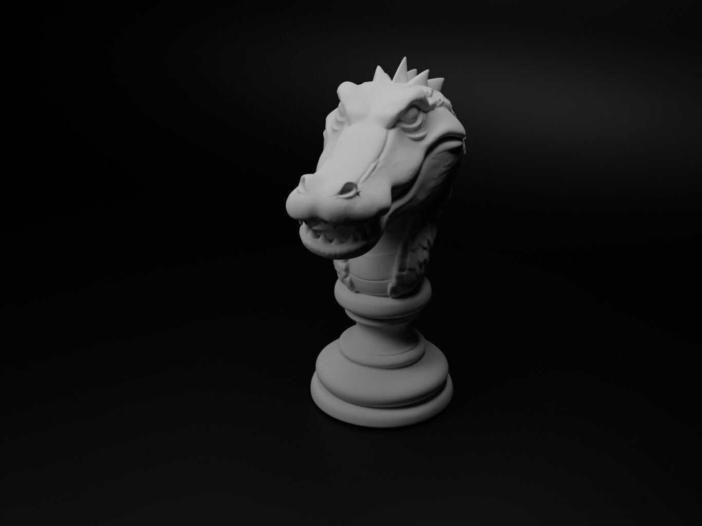 Crocodile Animal Bust Chess 3D print model_1