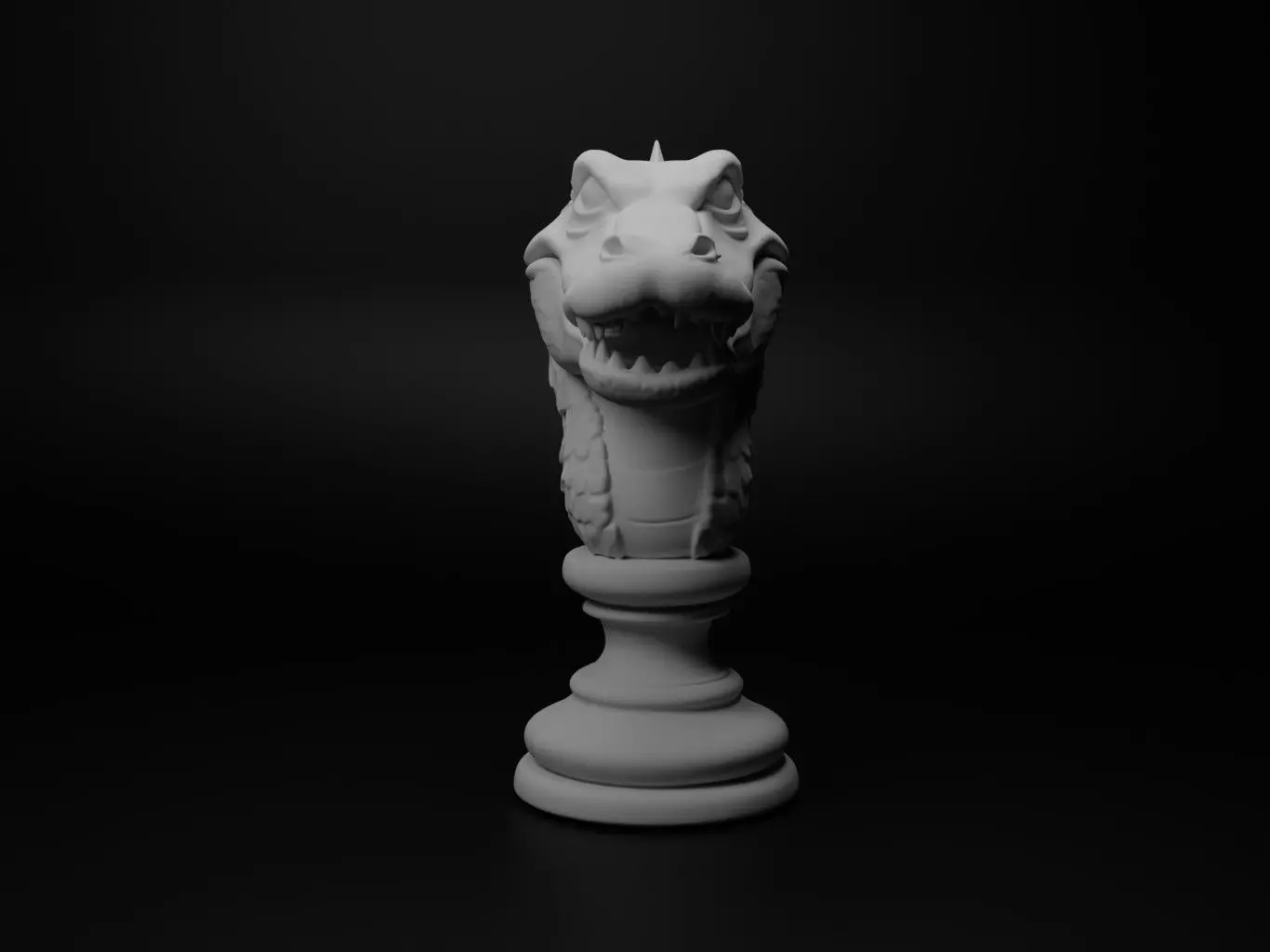 Crocodile Animal Bust Chess 3D print model_0