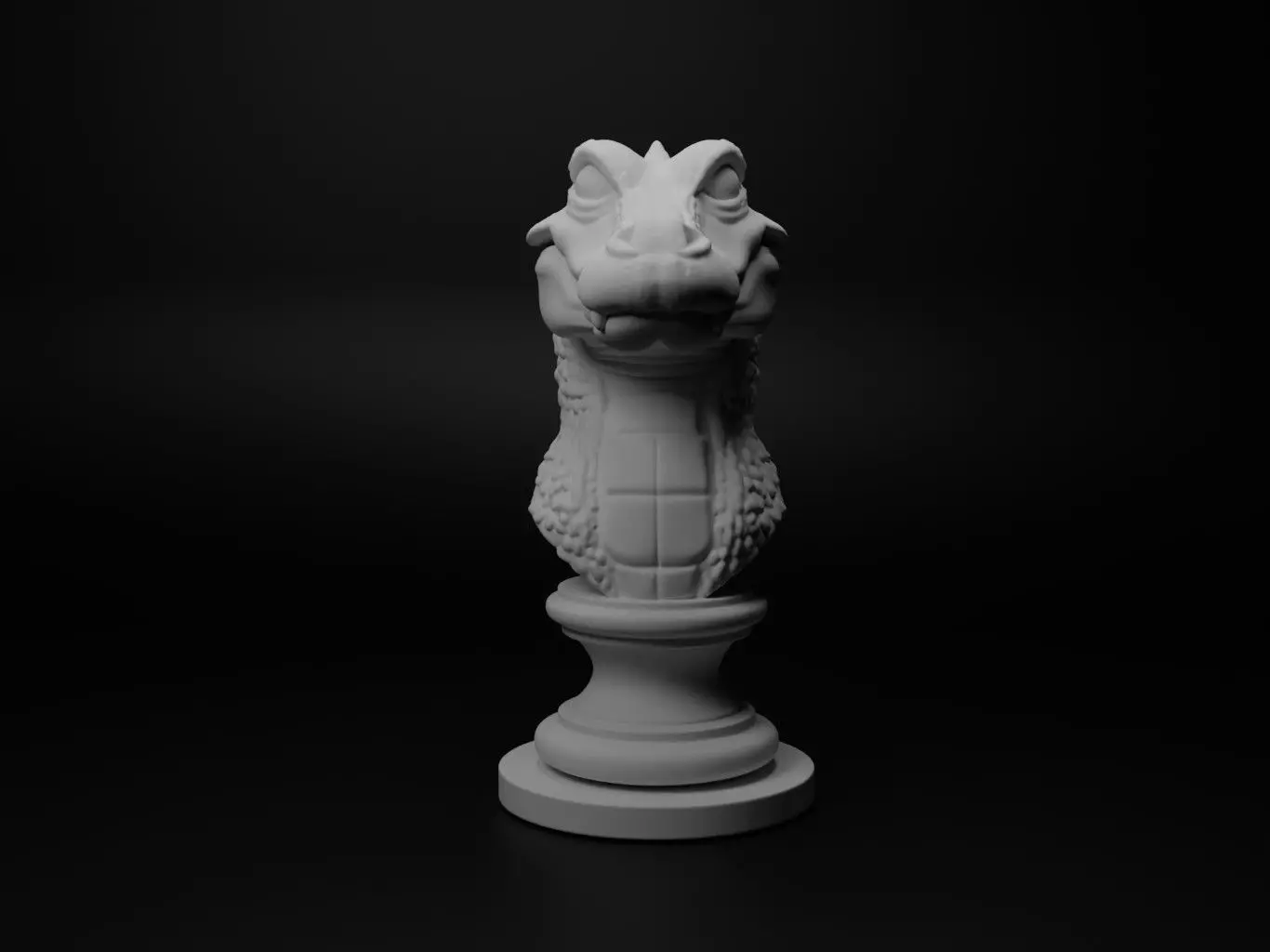 Crocodile Animal Bust Chess 3D print model